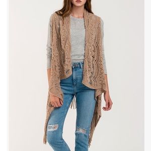 *Brand New* Taupe Fringe Shawl